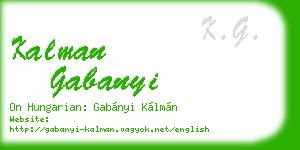 kalman gabanyi business card