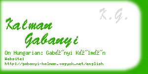 kalman gabanyi business card